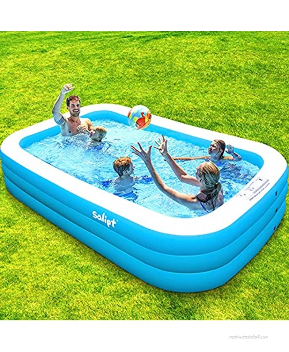 salipt Inflatable Pool 118 x 72 x 22 Large Full-Sized Inflatable Swimming Pools for Kids and Adults Blow up Pool Backyard Family Lounge Pool