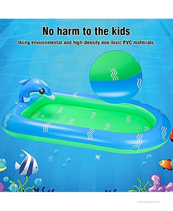 SEATANK Dolphin Inflatable Pools Kiddie Swimming Pool Outdoor Water Sprinkler for Kids Babies Toddlers Summer Pool Party Large