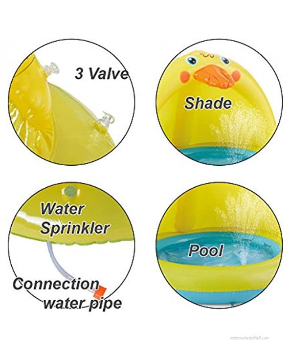 Shade Baby Pool Sprinkle and Splash Play Pool Outdoor Duck Bathtub of 39 Inches