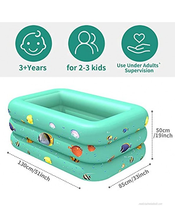 VARANO Inflatable Pool for Baby Kids and Toddler – Kiddie Pool Inflatable Kids Pool Childrens Swimming Pool for Backyard Baby Pool Set for Toddler and Infant Green