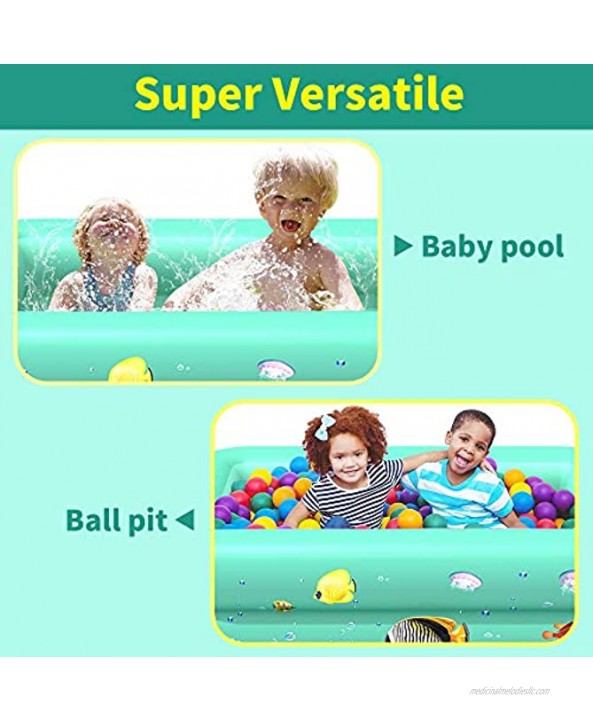 VARANO Inflatable Pool for Baby Kids and Toddler – Kiddie Pool Inflatable Kids Pool Childrens Swimming Pool for Backyard Baby Pool Set for Toddler and Infant Green