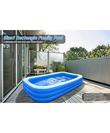 Zoetime Family Inflatable Swimming Pool Above Ground for Kids Adults Baby Children for Age 6+ 120" X 72" X 22" Full-sized Kiddie Blow up Pool Summer Water Toy Durable for Outdoor Garden Backyard