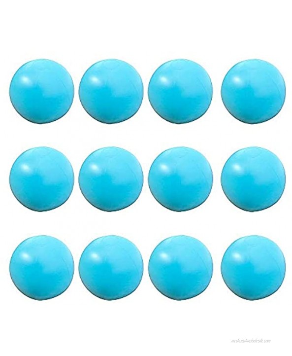 12 Pure Blue Beach Balls Summer Beach Pool Party Decoration Gift Game Toy lnflatable Beach Balls 12 Pack
