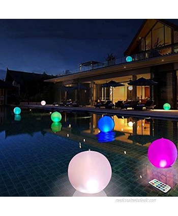 16'' LED Beach Ball Inflatable LED Light Up Pool Toys 13 Colors Glow Ball with Remote Control for Beach Indoor Outdoor Games and Decoration 2PCS