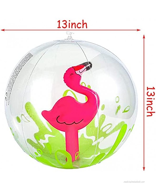 3D Beach Ball [3 Pack]，13 Inch Inflatable Beach Ball for Kids、Toddlers Beach Toy， Pool Games Summer Outdoor，Birthday Party Supplies Favors Decorations