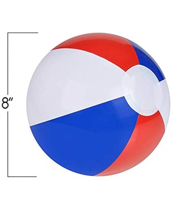 ArtCreativity 8 Inch Colorful Inflatable Beach Balls Pack of 12 Patriotic Red White and Blue Floating Bouncing Balls for Pools Fun Party Favor and Gift