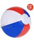 ArtCreativity 8 Inch Colorful Inflatable Beach Balls Pack of 12 Patriotic Red White and Blue Floating Bouncing Balls for Pools Fun Party Favor and Gift