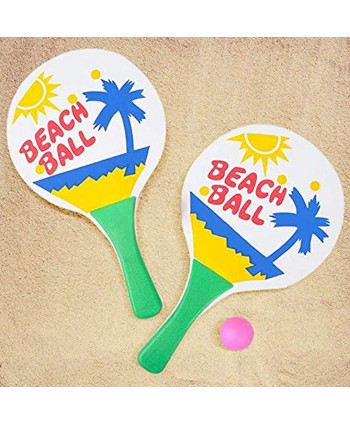 ArtCreativity Beach Paddle Ball Game Set Includes 2 Wooden Paddles and 1 Ball Fun Beach Toys for Kids Indoor & Outdoor Summer Games for Boys and Girls Best Birthday Gift Idea