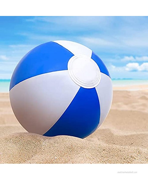 ArtCreativity Blue & White Beach Balls for Kids Pack of 12 Inflatable Summer Toys for Boys and Girls Decorations for Hawaiian Beach and Pool Party Beach Ball Party Favors