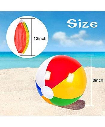 Coopay 60 Pack Inflatable Beach Balls Classic Rainbow Swimming Pool Ball Birthday Beach Party Decoration Summer Water Games Gifts 8 to 12 Inches from Inflated to Deflated
