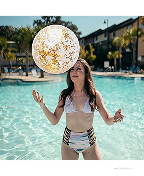 COUAH 2 Pack Beach Balls Giant Beach Ball Transparent Inflatable Water Balls Toys Balls Summer Party Favors Outdoor Pool Party Beach Dance Party Favors for Adults