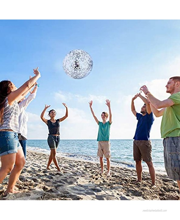 Hsei 3 Pieces Inflatable Beach Ball Glitter Beach Ball Floatable Confetti Ball for Summer Beach Pool and Party Favor