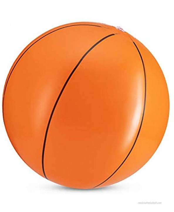 Inflatable Basketballs Pack of 12 16-inch Beach Balls for Sports Themed Birthday Parties Beach Pool Party Toys Summer Games Favors for Kids by Bedwina