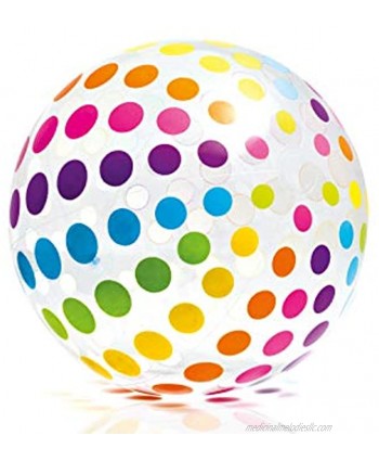 Intex Jumbo Inflatable 42" Giant Beach Ball Crystal Clear with Translucent Dots 1 Pack