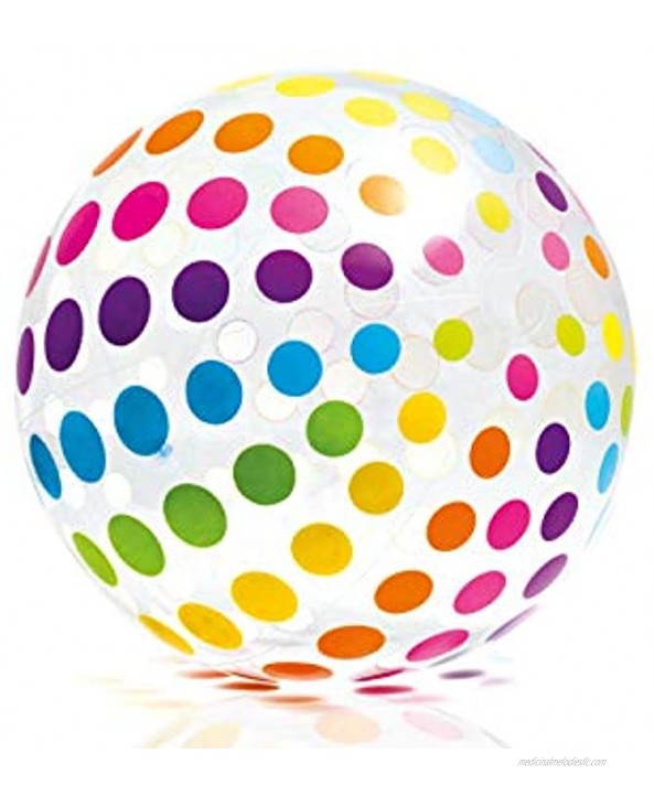 Intex Jumbo Inflatable 42 Giant Beach Ball Crystal Clear with Translucent Dots 1 Pack