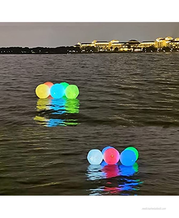 JALV 14 Glow Balls for Pool Glow Pool Balls with 12 Color-Changing Lights Glow Beach Balls for Kids Floating Pool Lights for Birthday Partys Wedding Decorations
