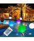 KimBird Solar Energy LED Floating Pool Lights 12" Inflatable Waterproof LED Light Up Beach Ball with Remote Swimming Pool Toy 13 Colors Changing Glowing Pool Ball LED Light Up Floating Beach Ball