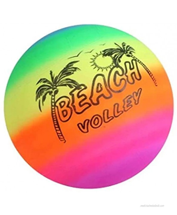 ller76 Beach Ball Super Soft Volleyball Pool Inflatable Rubber Rainbow Ball Randon Color