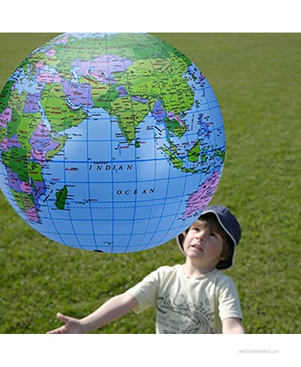 Pangda 8 Pack Inflatable Globe PVC World Globe Inflatable Earth Beach Ball for Beach Playing or Teaching 16 Inch