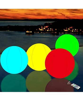 Pool Floating Toys Glow 16'' Beach Ball 13 Colors Changing LED Light Up Floating Inflatable with Remote Glow in The Dark Home Patio Garden Swimming Party Decorations1 PCS