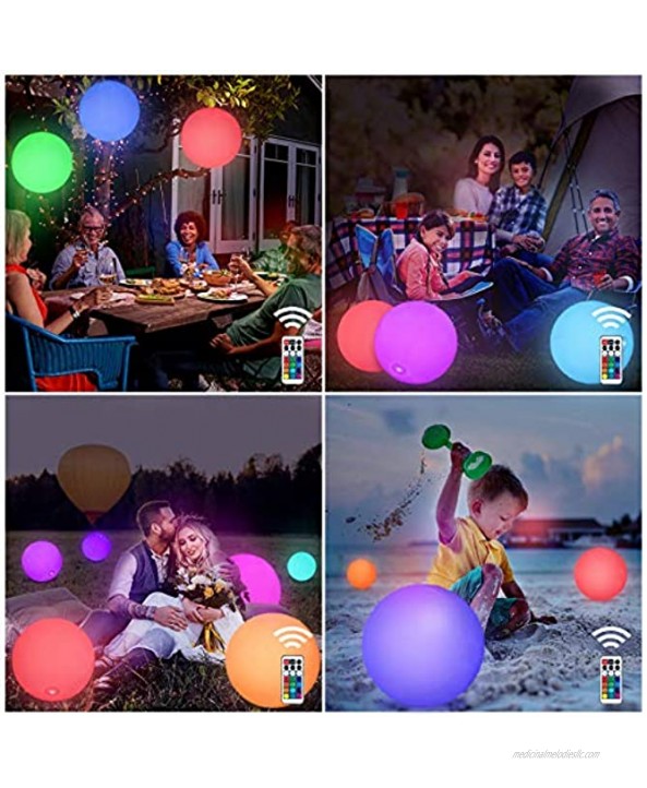 Sosation Pool Toys 16 Inch Inflatable LED Glow Beach Ball Glow Light Up Beach Ball with Remote Control 13 Colors RGB Light Glow in The Dark Ball for Beach Pool Party Indoor Outdoor 2 Pieces