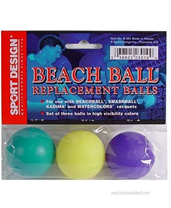 Sport Design Replacement Beach Balls for Beachball Smashball Kadima Watercolors Set of three balls in Assorted colors