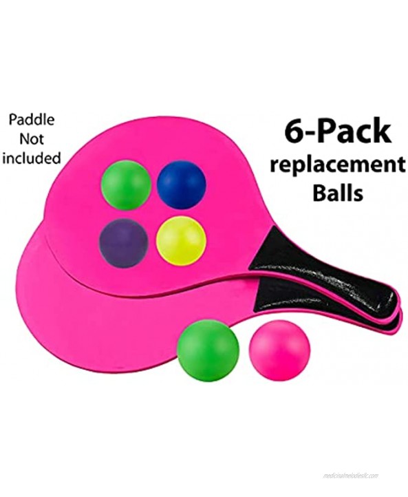 Supreme Paddle Ball Beach Replacement Balls – Extra Balls for Pro Kadima & Smashball Racket Set of 6 Balls