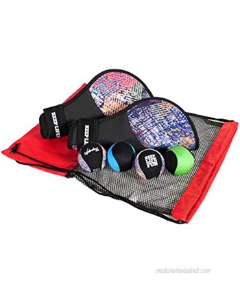 Waboba Catch Glove w  Pro Ball _ Frustration Free Packaging _ Bundle of 2 Sets _Bonus 2 Wave Skipper Balls _ Bonus Red Black Drawstring Backpack _ Bundled Items