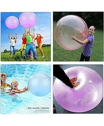 Water Bubble Ball 2PCS of Pack Bubble Ball Balloon Inflatable Funny Toy Ball Inflatable Ball Beach Garden Ball for Outdoor Indoor Play,Transparent Balloon Inflatable Soft Rubber Ball