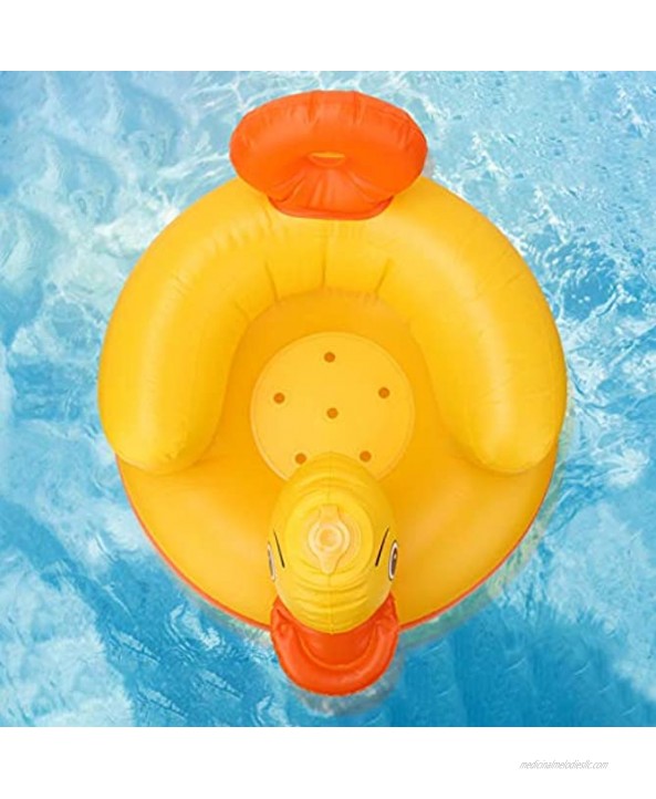 Alvinlite Duck Inflatable Baby Bath Chair Sofa Swimming Pool Beach Float Water Toys for Toddle KidsRound-Yellow