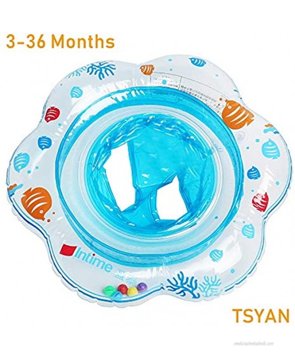 Baby Floats for Pool,Baby Swimming Float Ring Inflatable Floating Ring with Safe Seat Double Airbag Bath Water Beach Toys Swim Training for 3-36 Months Kids Toddler Boys GirlsBlue