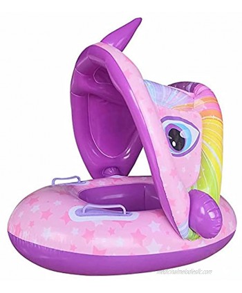 Baby Pool Float with Canopy Unicorn Infant Swimming Floaties for Age1-4 Years Old