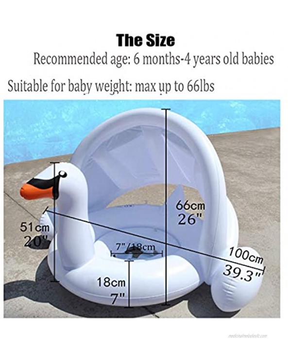 Baby Shark Pool Float Swimming Floats Pool Toys Outdoor Swimming Ring Seat Inflatable Baby Floatie with Canopy for Infant Toddler Kid