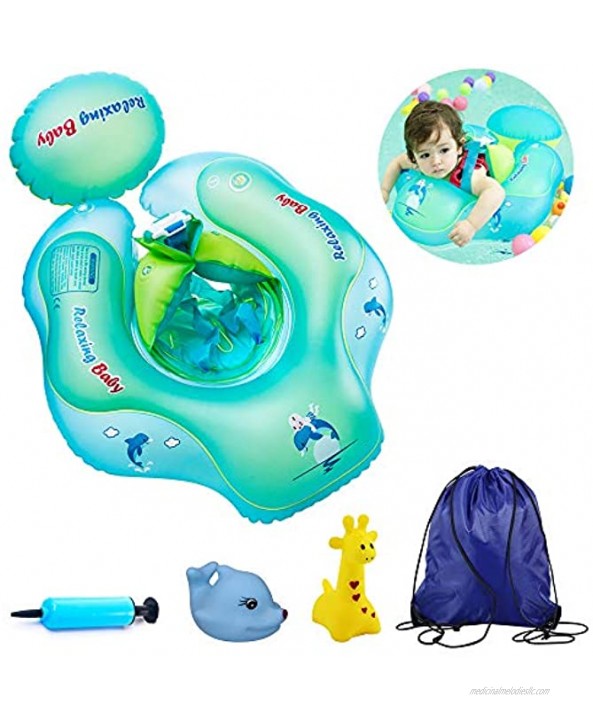 Baby Swim Floats for Infants Inflatable Swimming Float Ring with Bottom Support and Swim Buoy Floats for Kids Toy Pond Swimming Pool Bathtub and Seaside