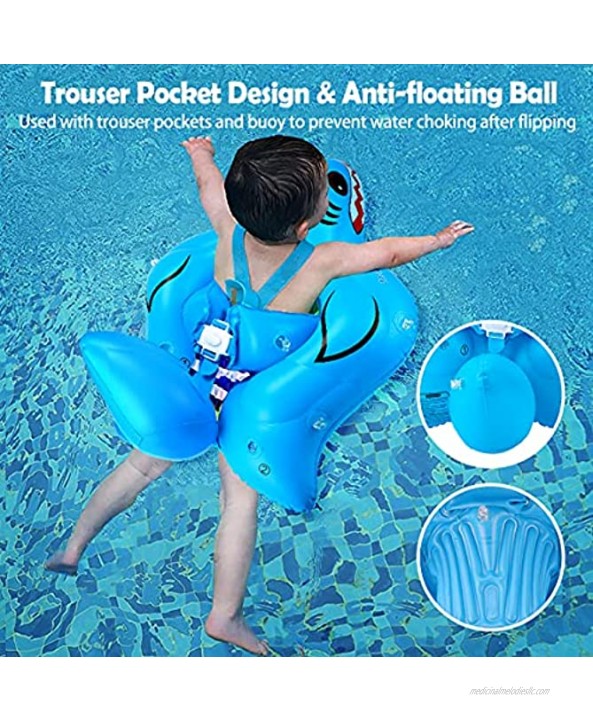 DUPOO Baby Pool Float Infant Pool Float Baby Swim Float with SPF 50+ Sun Protection Canopy & Safe Bottom Support Fun Gifts Baby Floats for Pool Toddler Baby Boy Girl Age of 3-36 Months