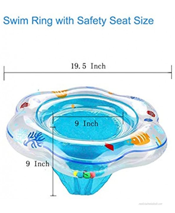 Easyva Baby Swimming Float Ring Pool Swim Ring with Safety Seat for Baby Age 6-36 Month Double Airbag Suitable Baby Swim Bath or Swim Training