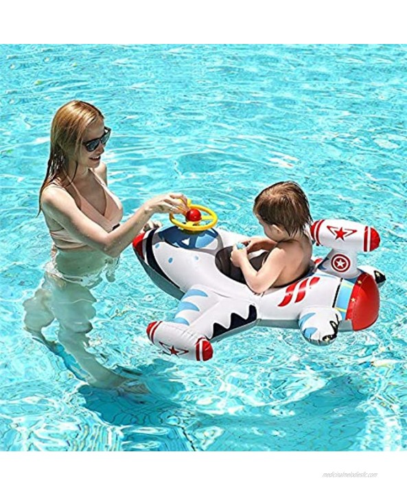 Free Swimming Baby Inflatable Airplane Swimming Float Seat Boat Pool Swim Ring for Toddler