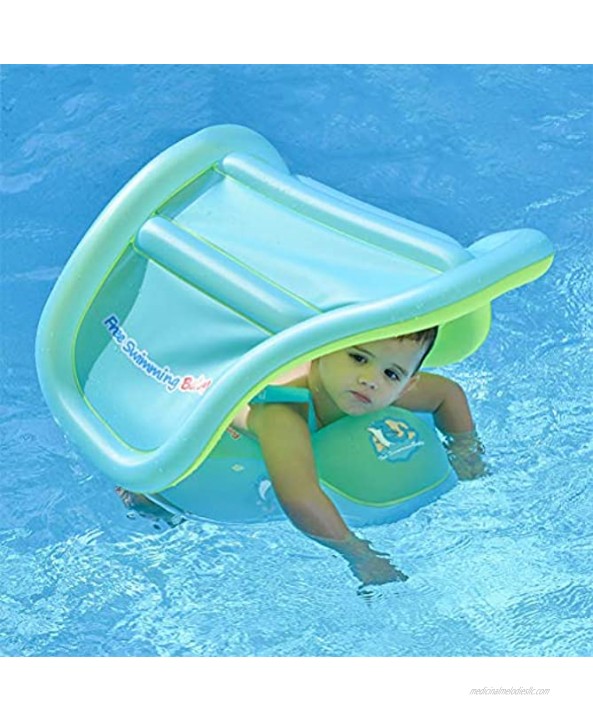 Free Swimming Baby Pool Float Activity Center with Removable Canopy for Kids Aged 6-36 Months Fun on The Water S Green