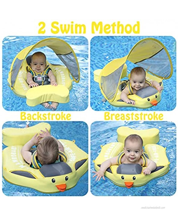 HECCEI Add Tail Newest Mambobaby Baby Float with Sun Canopy Global Limited EditionYellow