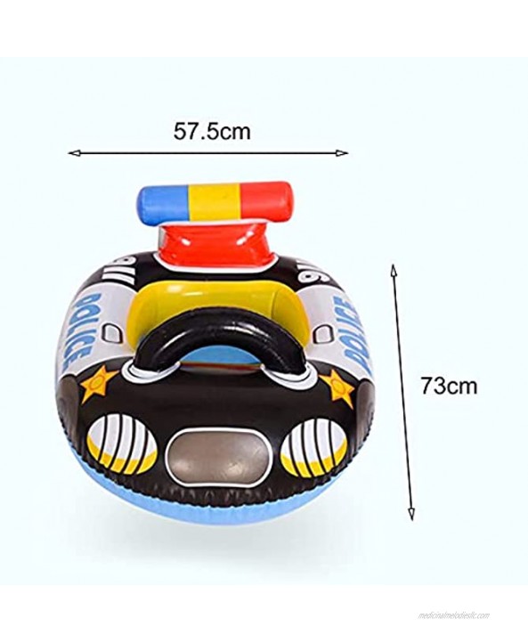 JENPECH Swimming Floats for Babies Kids Infant Pool Float with Funny Police Car Design Safe Material and Soft Seat Swimming Float Seat Boat Pool Swim Ring for Toddler Swimming Ring for Kids