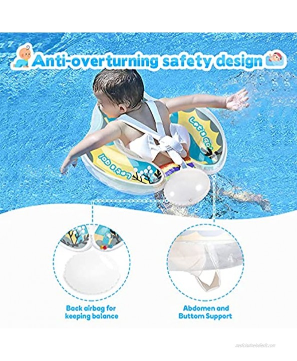 LET'S GO! Baby Swimming Float for Kids Age 3-36 Months Inflatable Baby Pool Float with Removable Sunproof Canopy for Toddlers Ideal Infant Pool Float for Baby Age 3-36 Months