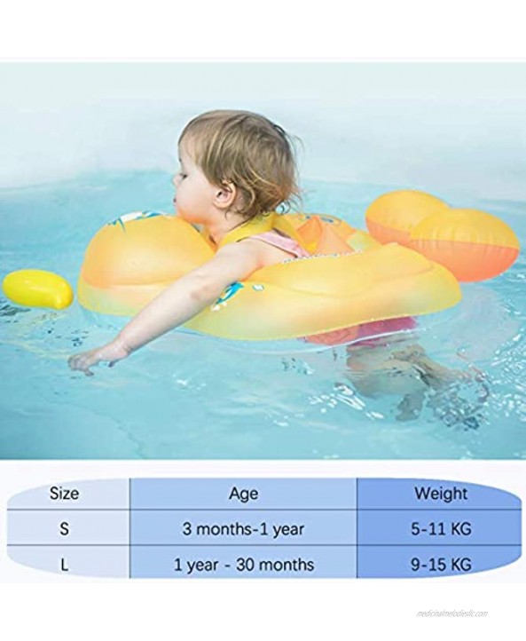 Myir JUN Baby Float Inflatable Baby Pool Float Toddler Swimming Float Ring Children Waist Swim Baby Swimming Ring Kids Swim Trainer with Inflator Pump