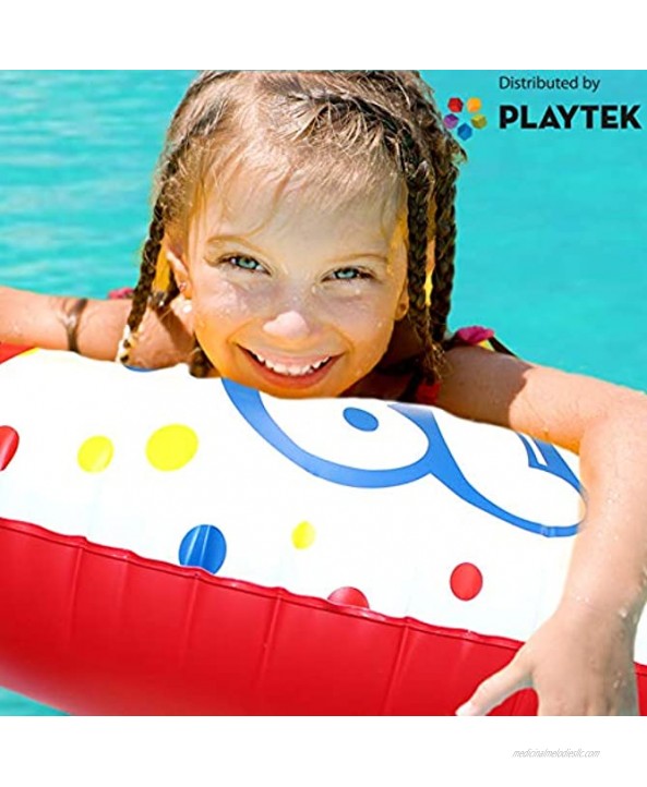 Playtek Pool Float Large Round White Pop Swim Tube Durable Floats Tubes for Swimming On Beach Pool Water Sports for Adults & Kids