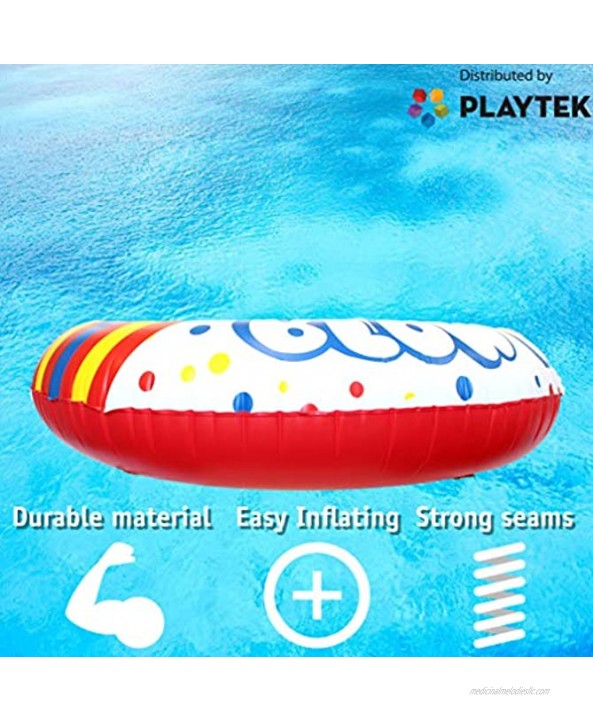Playtek Pool Float Large Round White Pop Swim Tube Durable Floats Tubes for Swimming On Beach Pool Water Sports for Adults & Kids