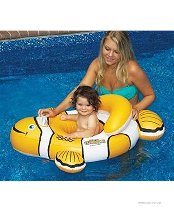 Swim Central 40'' Orange and White Inflatable Clownfish Baby Pool Float
