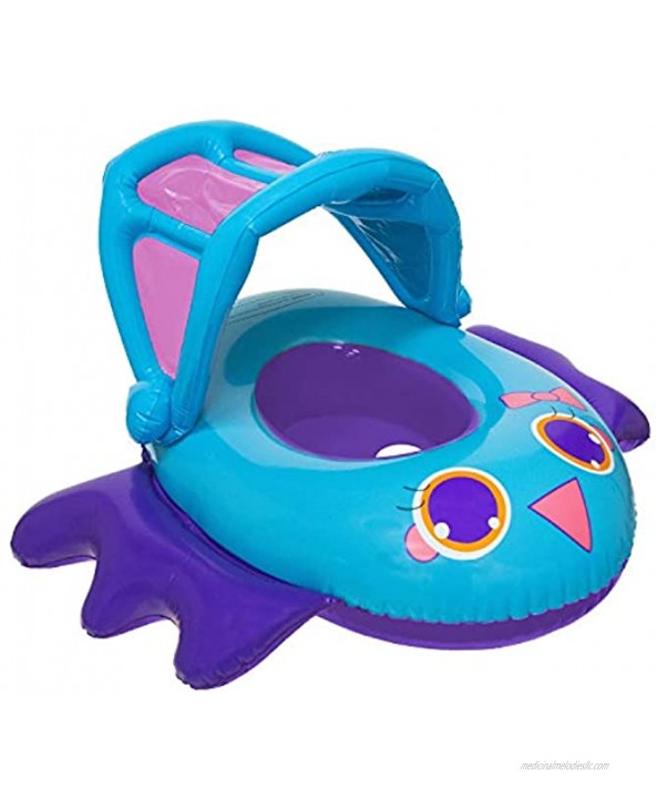 Swim Central Inflatable Blue and Violet Bird Infant Pool Lounger with Sun Canopy 34-Inch