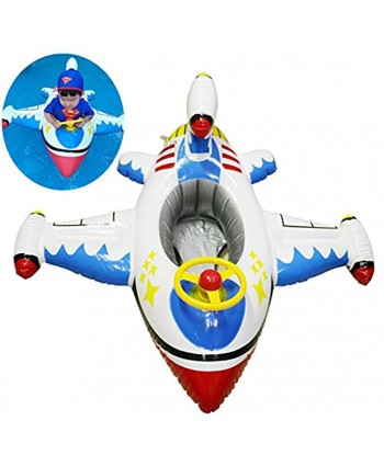 Topwon Summer Fun Swimming Toy Kids Pool Float Airplane Float for Toddler White