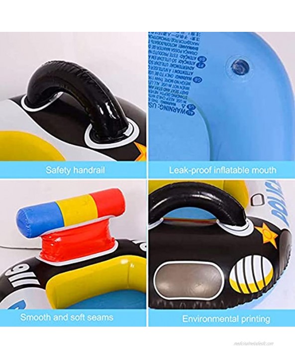 vwlvrsco Baby Swimming Pool Float Ring Swim Ring Police Car Design Inflatable PVC Cartoon Shape Pool Float for Summer