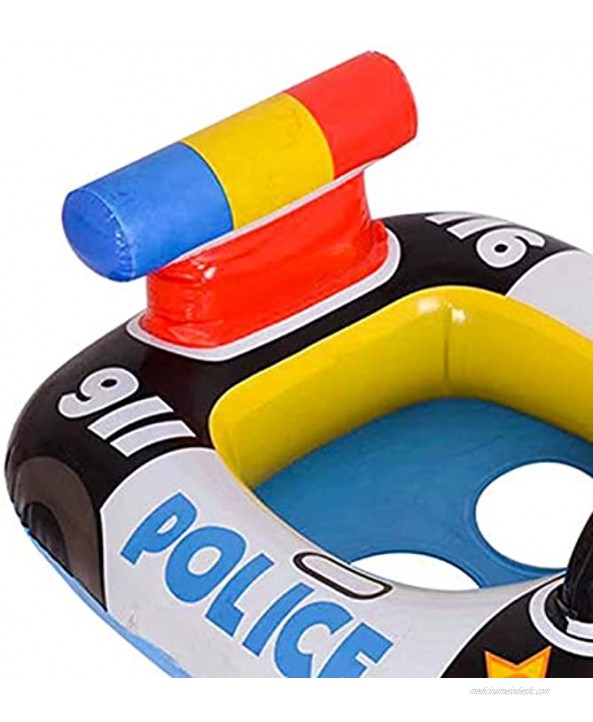 vwlvrsco Baby Swimming Pool Float Ring Swim Ring Police Car Design Inflatable PVC Cartoon Shape Pool Float for Summer