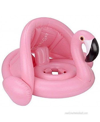 Weefloat Baby Flamingo Float with Canopy Inflatable Pool Float Baby Flamingo Popular Baby Infant Swimming Float Toy for Pool